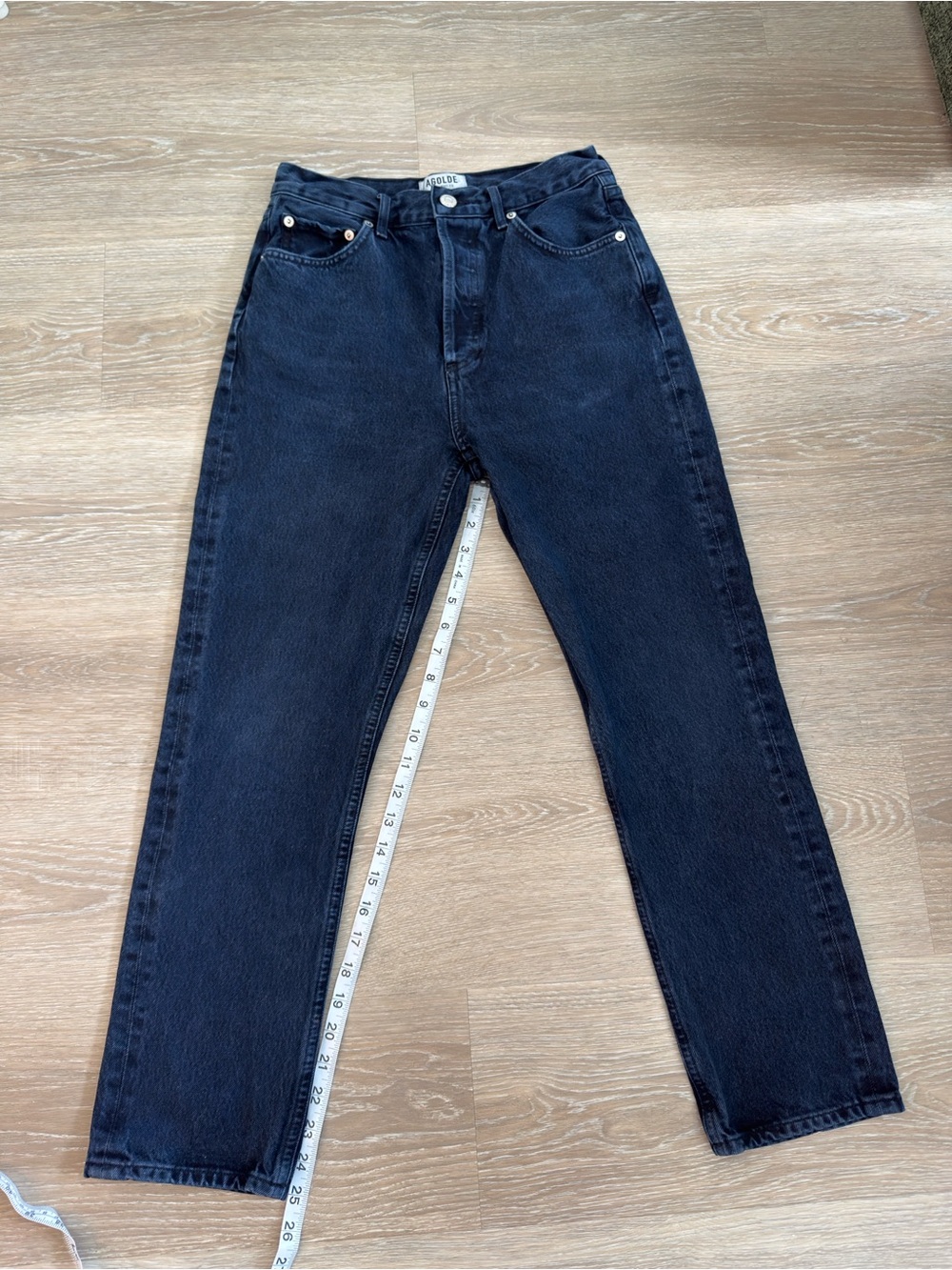 Agolde Riley High Rise Straight Jeans Dark Indigo - Picture 9 of 12